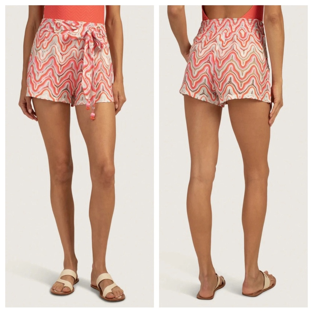 Trina Turk Serafina Swim Coverup Shorts L Crochet